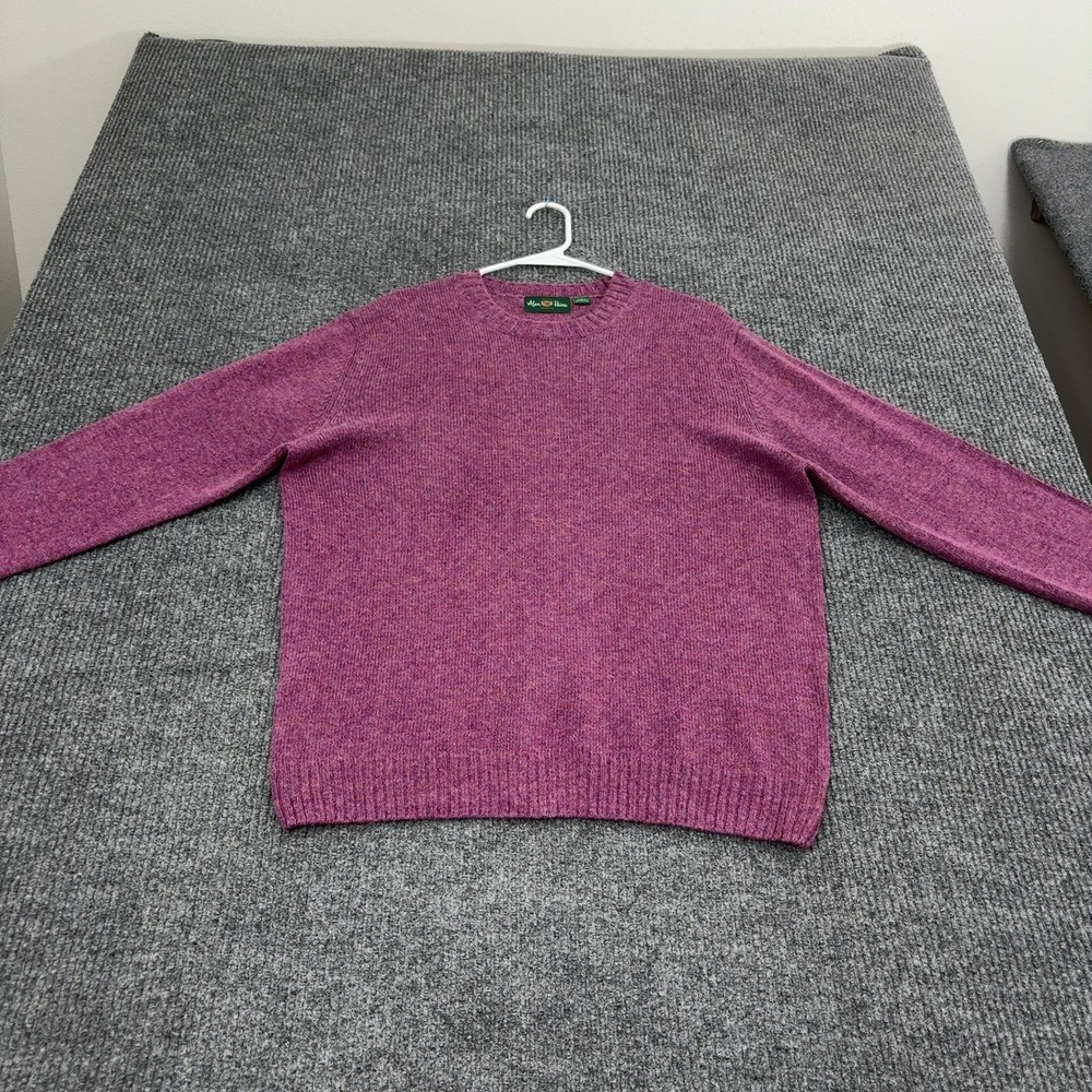 Alan Paine Sweater Mens 42 Purple Wool Crew Neck Classic Preppy
